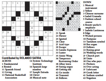 Crossword Puzzle Tagalog Newspaper