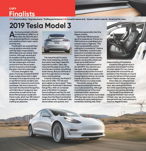 Pressreader Motor Trend 2020 01 01 2019 Tesla Model 3